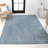 Anagrace High-Low Minimalist Curve Geometric Dark Blue/Cream Indoor/Outdoor Rug-79988260