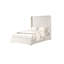 Lit double moderne blanc en tissu de chenille de fourrure, base en bois d'ingénierie, compatible avec les matelas pour le revêtement de la chambre à coucher, la structure et la salle à manger-950007782-950007781