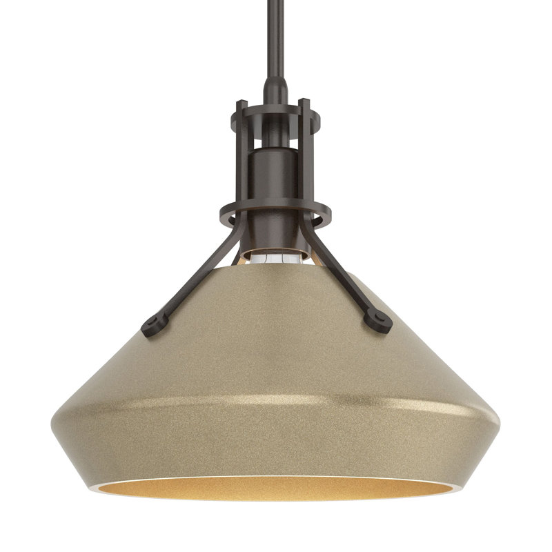 Henry with Chamfer Pendant, Soft Gold, Oil Rubbed Bronze