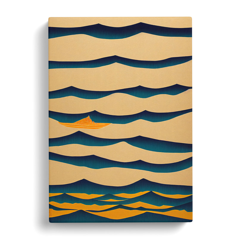 XC1022-1691X Contemporary Ocean Wave Art Abstract - Wrapped Canvas Print, 60cm H x 40cm W x 3cm D