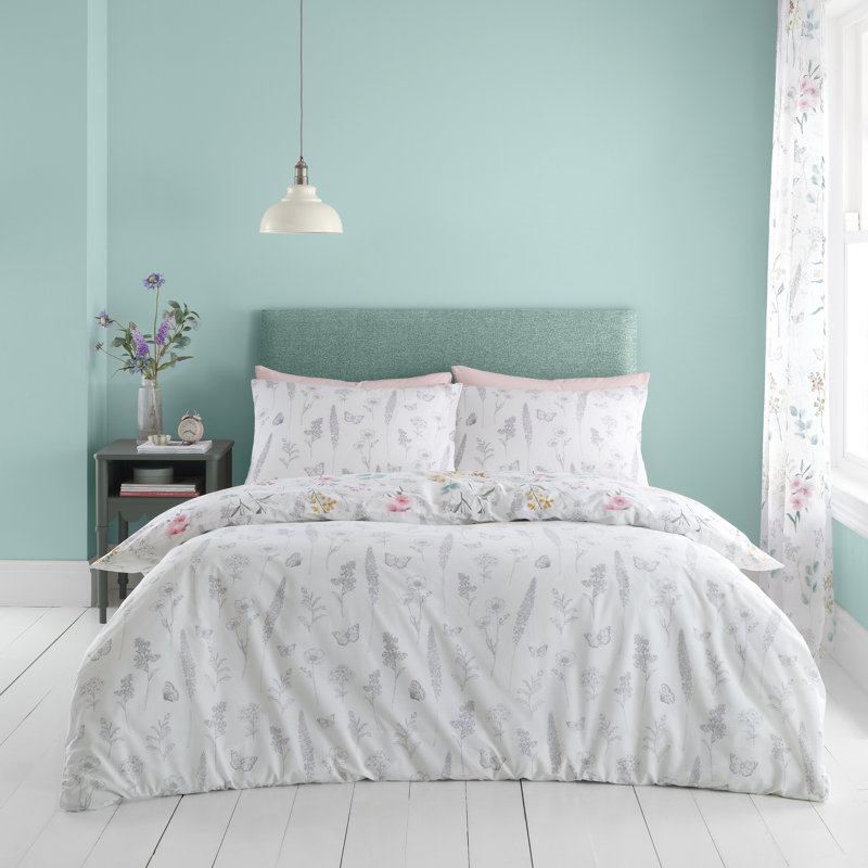 Emilia Floral Reversible Duvet Cover Set, Double - 2 Standard Pillowcases
