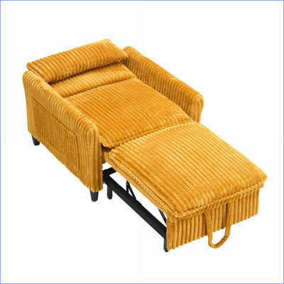 Sofas Couches for Small Spaces | Lemon Yellow Corduroy Single-Seat Sofa | Bedroom Balcony Apartment