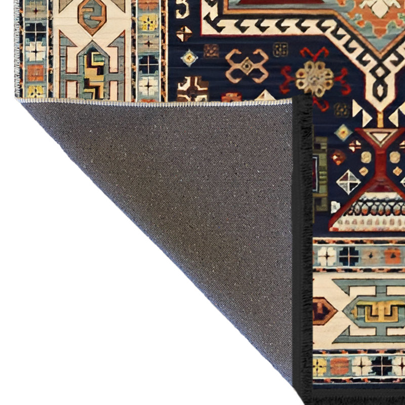 Tapis décoratif multicolore, Rectangle 4 pi 7,12 po x 6 pi 6,74 po