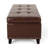Stylish Leather Featuring Waffle Design And Nailhead Trim - Chestnut, 51.43W X 19.12D 15.5H, Generous Storage Area Contemporary In Chestnut With Modern Tufting Available