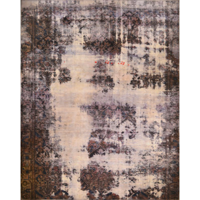 One-of-a-Kind 6'8" X 9' New Age Wool Area Rug in Brown