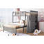 Lit superposé simple au-dessus d'un lit double en bois avec six tiroirs et tablette polyvalente Sagesse dans un abat-jour gris, double, 6 places et portable-1469549064