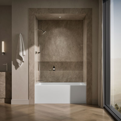 Kohler Underscore 60" x 30" Rectangular Alcove Soaking Bathtub with Integral Apron