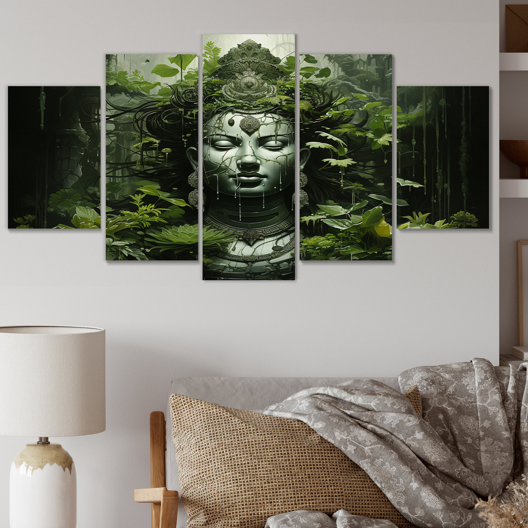 Design Art Buddhism Sacred Mantra II - Spiritual Metal Wall Art Living ...