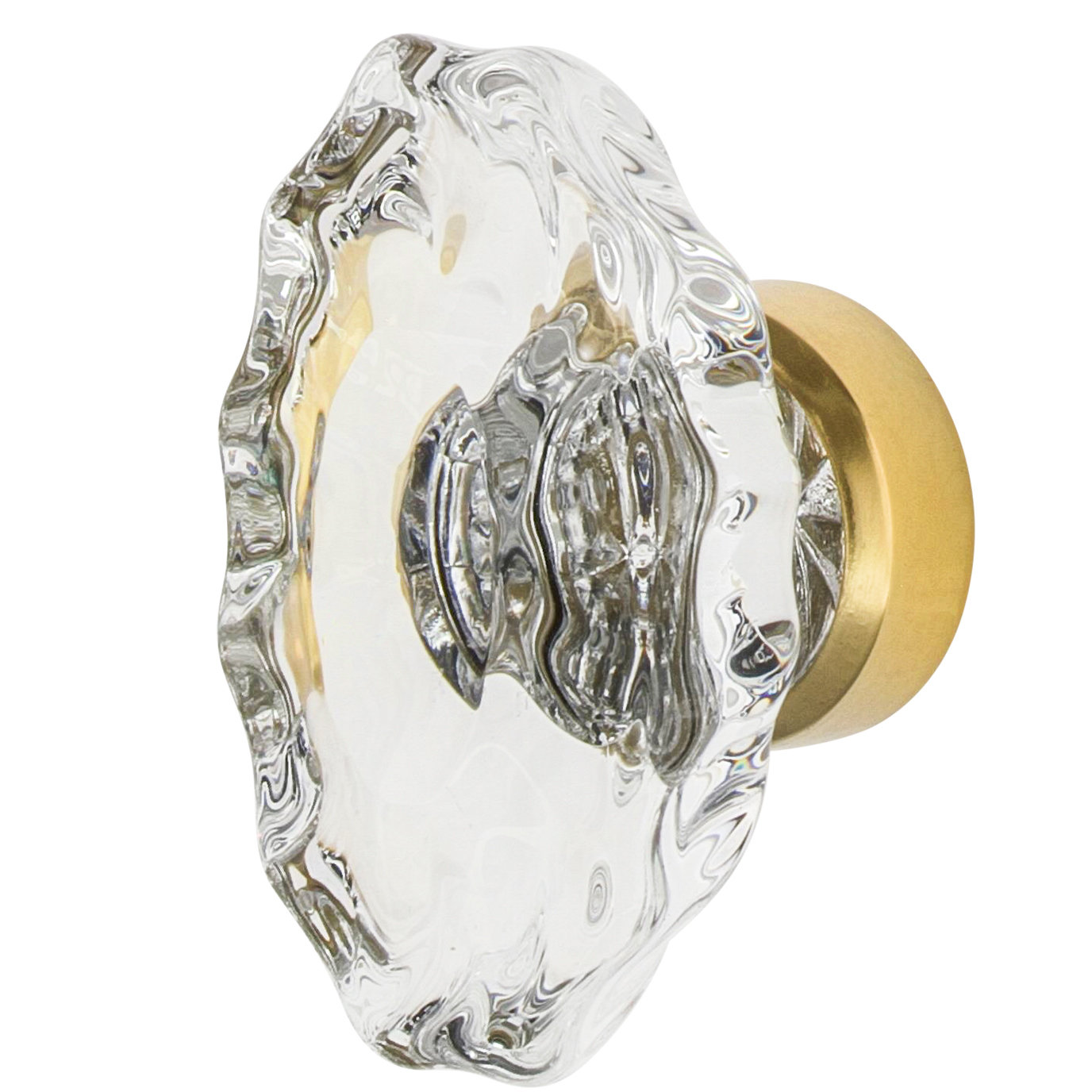 Chateau Crystal Cabinet Knob, Unlacquered Brass