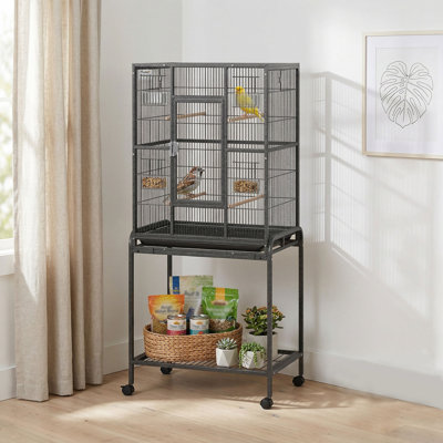 Cage à oiseau 56 ", cage à perroquet avec support amovible