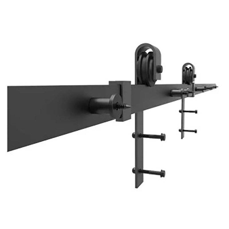 Black Heavy-Duty Barn Door Hardware Kit for 48 in. Doors