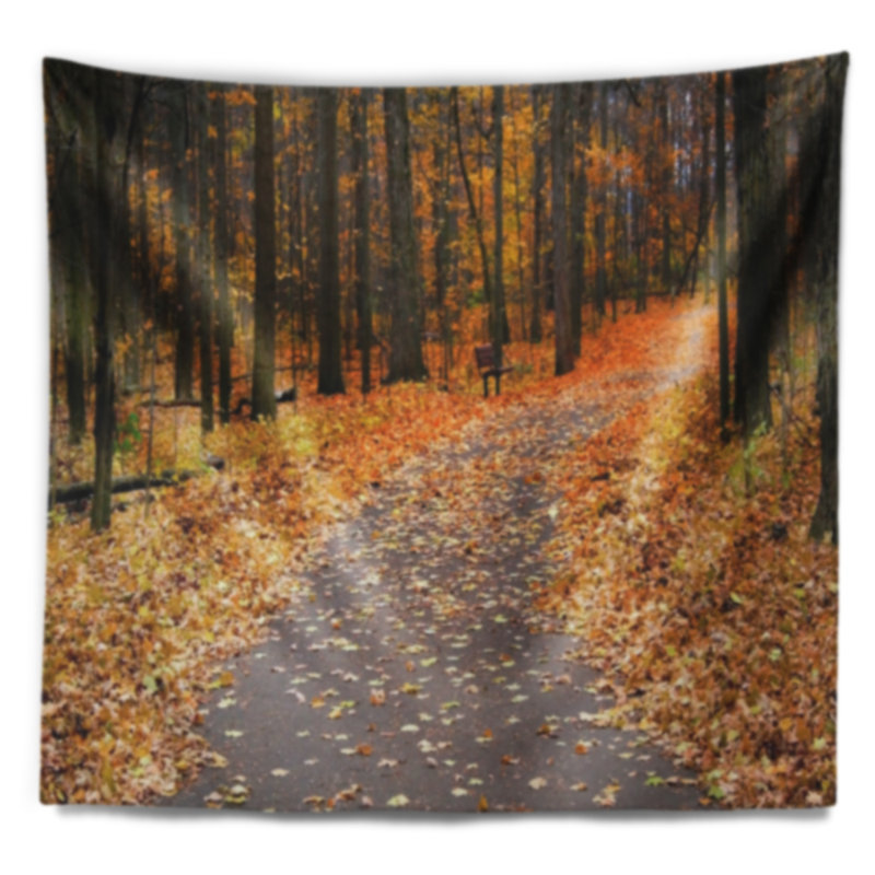 Tapisserie de forêt d'automne, H 32 po x l 39 po