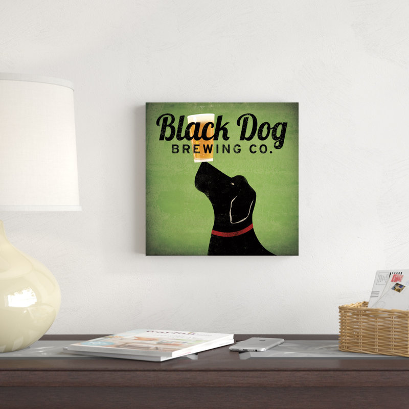 Black Dog Brewing Co sur fond vert, H 12 po x l 12 po