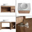 Ensemble de meuble-lavabo simple mural 42 po avec lavabo en céramique et tablettes de rangement Greythor, ensemble de meuble-lavabo simple avec plateau en pierre reconstituée-625514744-625402713