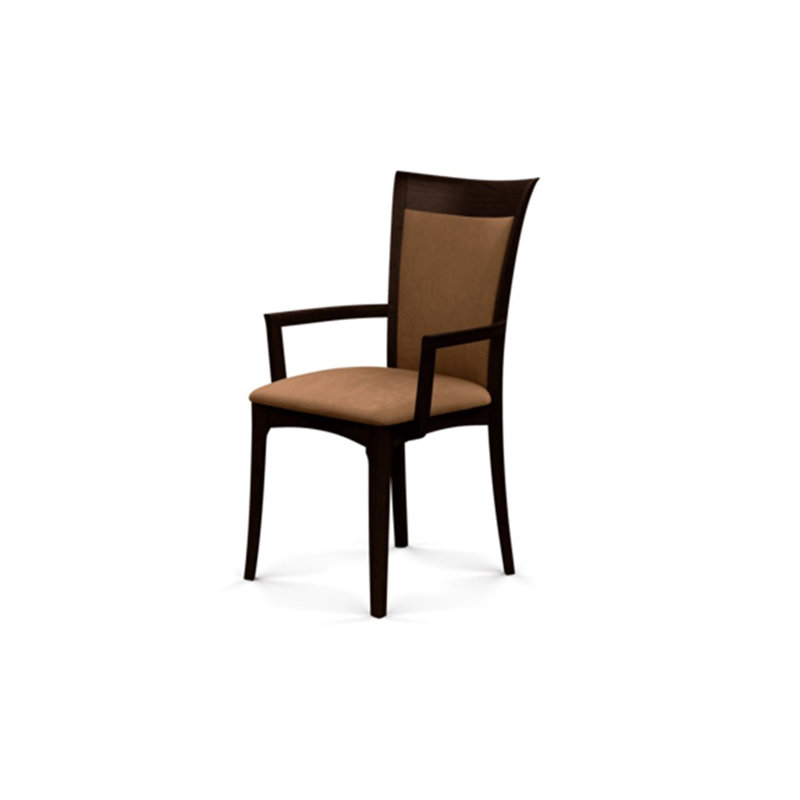 Morgan Upholstered Arm Chair, Smoke Cherry, Microseude Onyx