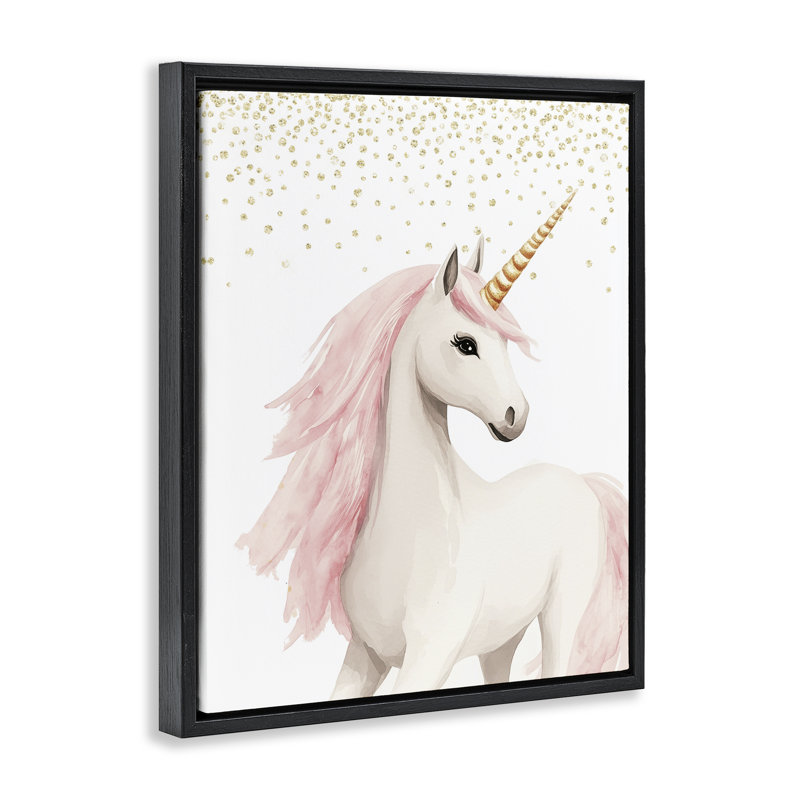 Cadre flottant Princess Dreams Unicorn, design par Christine Simpson Art, Cadre flottant noir de jais, H 21 po x l 17 po