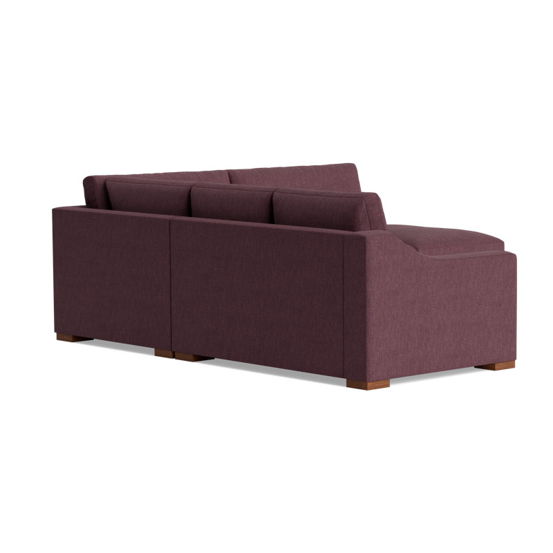 Lucca Sectional, Performance Weave - Aubergine, Right Hand Facing