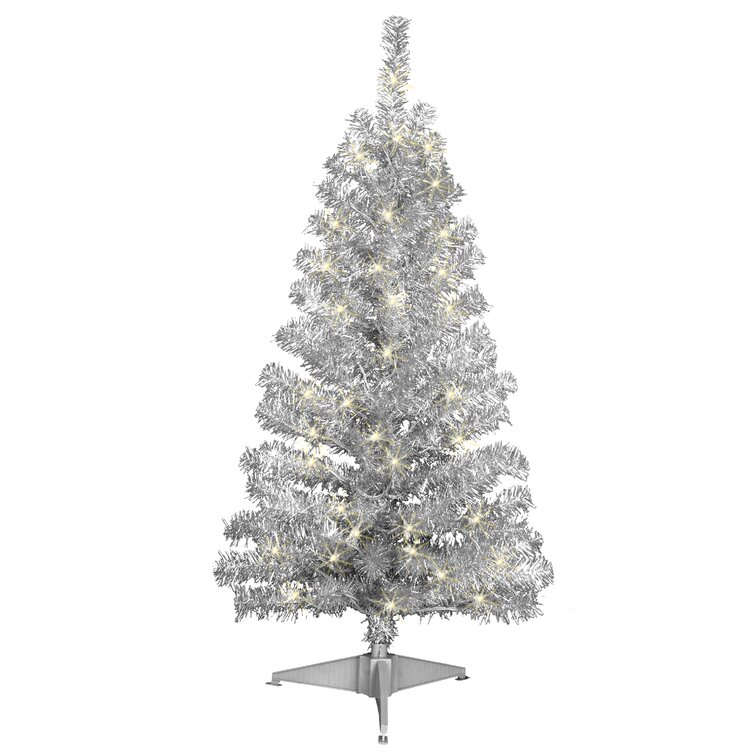 4' Silver Pine Artificial Christmas Tree with 70 Lights