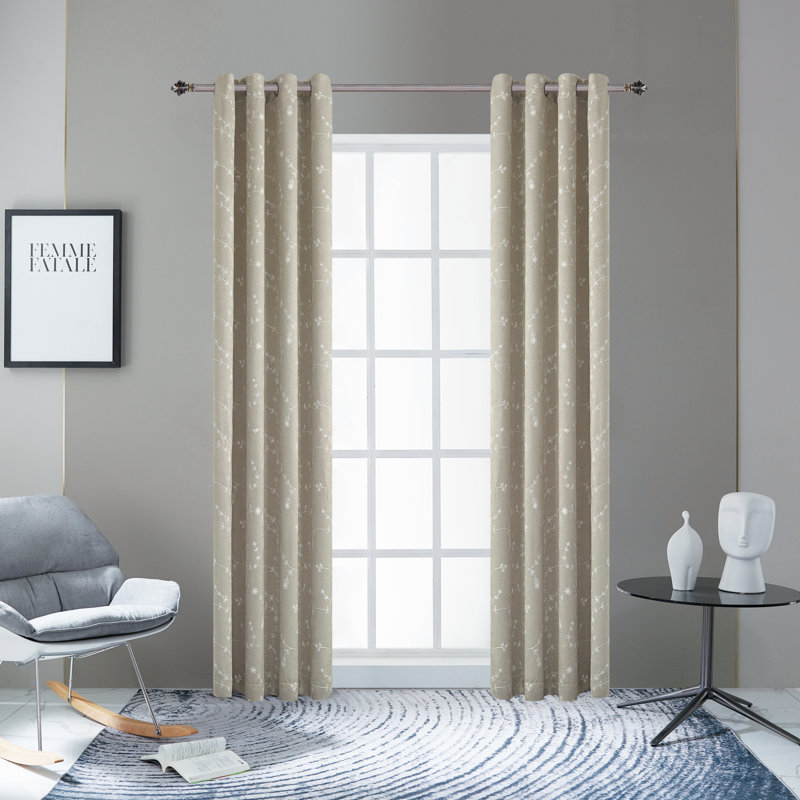 Sand Yellow 95" Polyester Blackout Grommet Curtain Panel