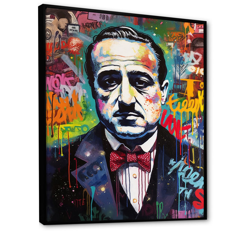 Iconic Pop Art II - reproduction sur toile, Cadre flottant noir, H 32 po x l 16 po x P 1 po