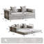 76.78" Convertible Floor Compression Sleeper Sofa Bed with Pillow Back Support Armrest for Living Room Bedroom-253268299