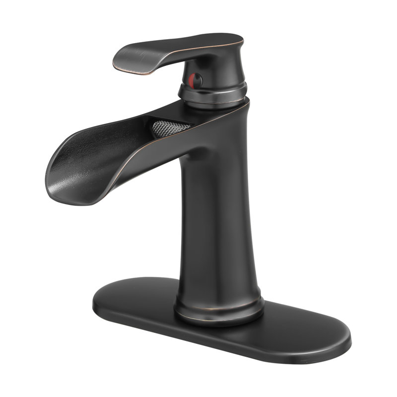 Sink Faucet With Deck Plate Waterfall With Pop Up Drain And Supply Lines Bathroom Faucets For Sink 1 Hole Or 3 Holes One Handle Faucets Vanity Bath Mixer Tap
