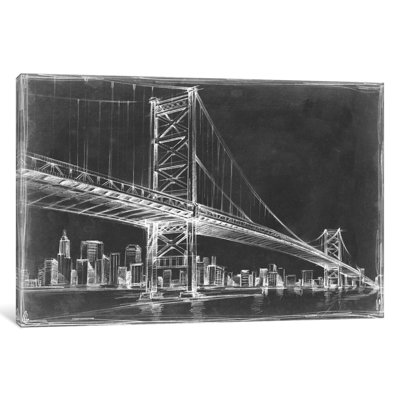 « suspend bridge blueprint iii », reproduction d’impression sur toile