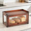 Bamboo Bread Box With Clear Window, Large Capacity Bread Storage Container With Slide-In Door, Farmhouse Style Bread Bin For Kitchen Counter-468257991