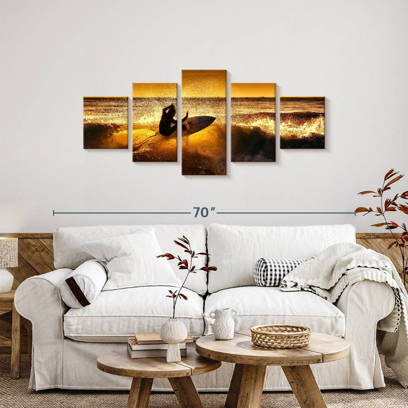 Sunset Surfer, 24" H x 55" W