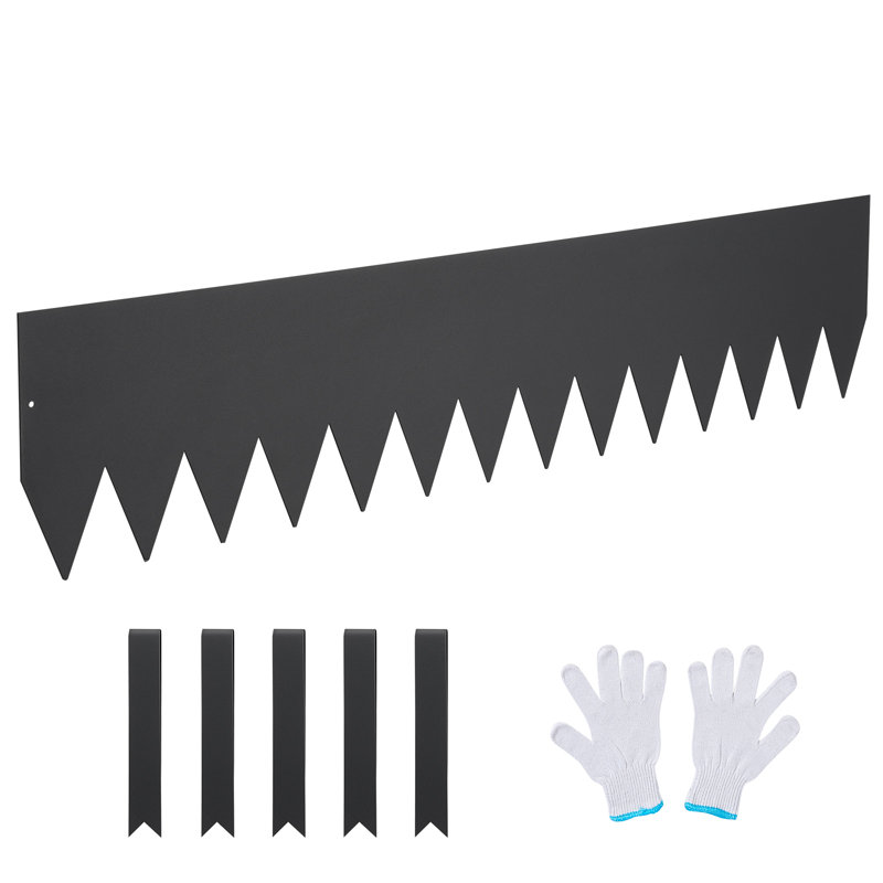 Black Steel Hammer-in Landscape Edging with Clips