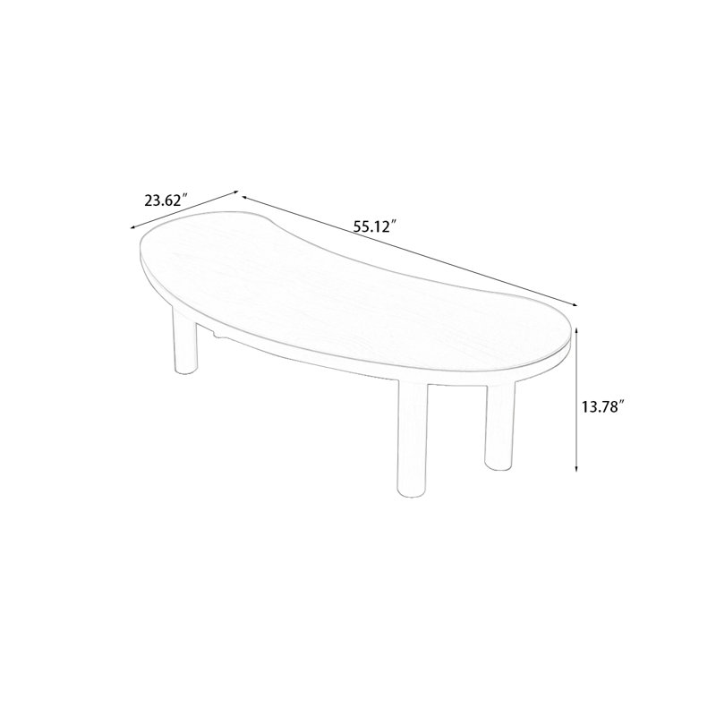 Table basse Burlywood, H 13,78 po x L 55,12 po x l 23,62 po