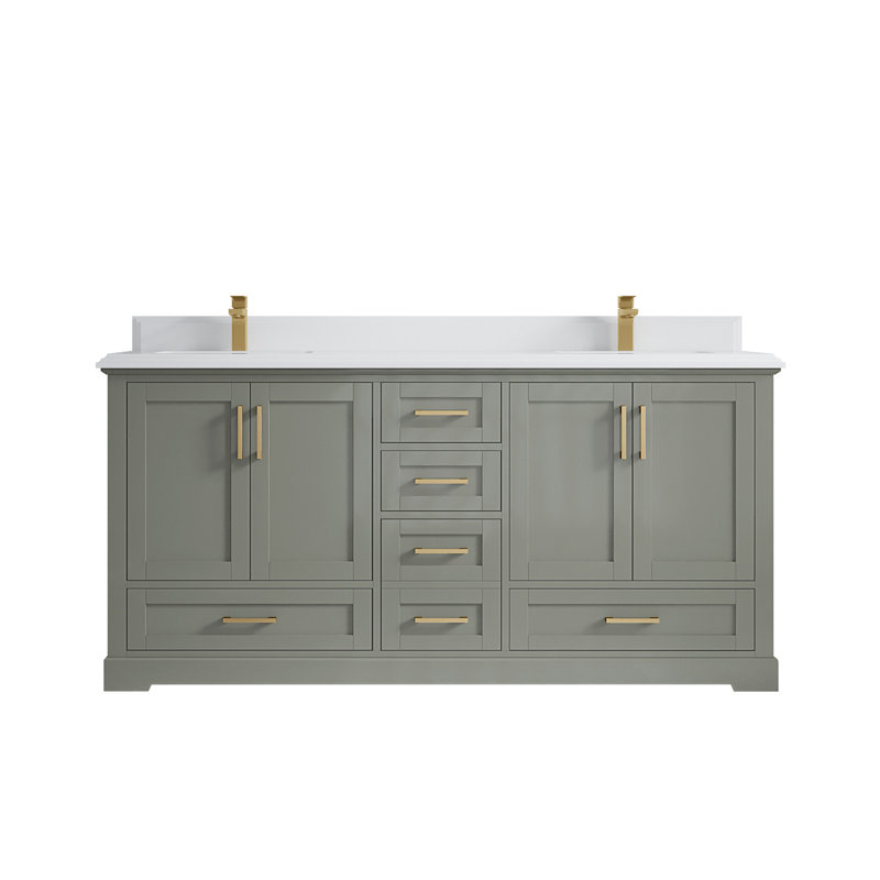 Ensemble de meuble-lavabo double 72 po Esin, Gris