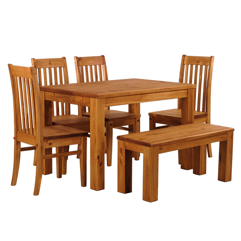 19.5'' H Pine Solid Wood Side Chair, Rio Honey