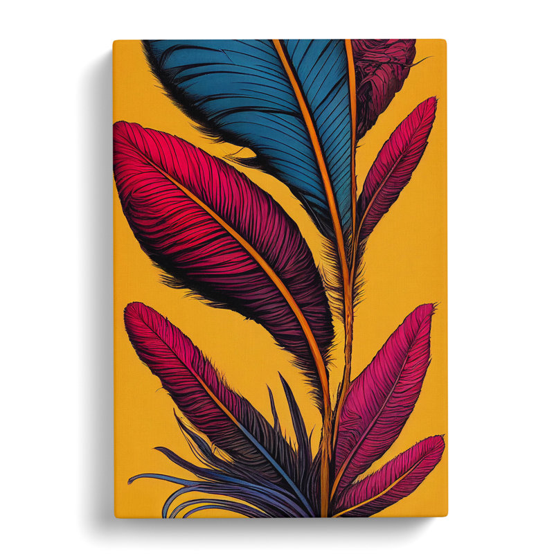 Urban Feather - Wall Art, Wrapped Canvas, 50cm H x 35cm W x 3cm D, No Matte