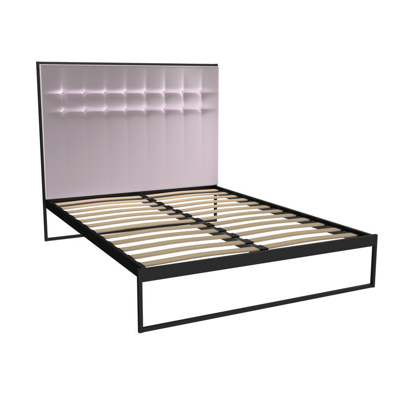 Euclid Upholstered Bed, Silver, Double (4'6)
