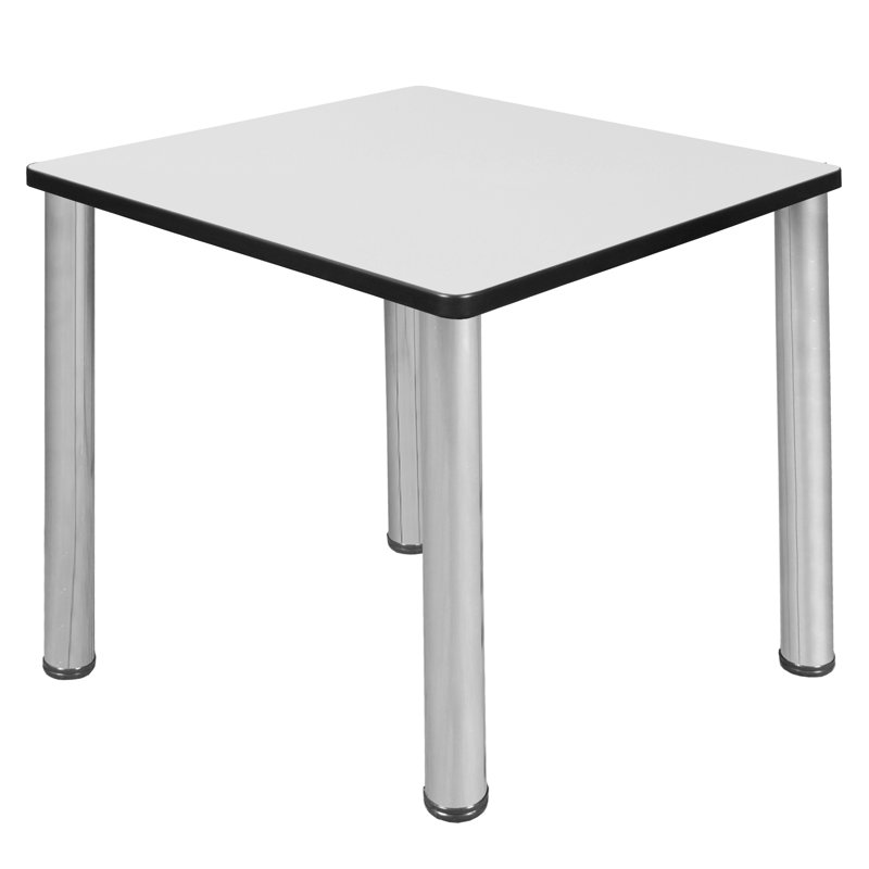 Plateau de table Kee, H 29 po x L 30 po x l 30 po, Chrome, Érable