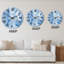 Liquid Ink Art In Shades Of Light Blue I - Modern Wall Clock-1100482225