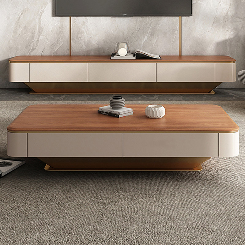 Solid wood advanced creative tea table, 15.75" H x 55.12" L x 31.5" W