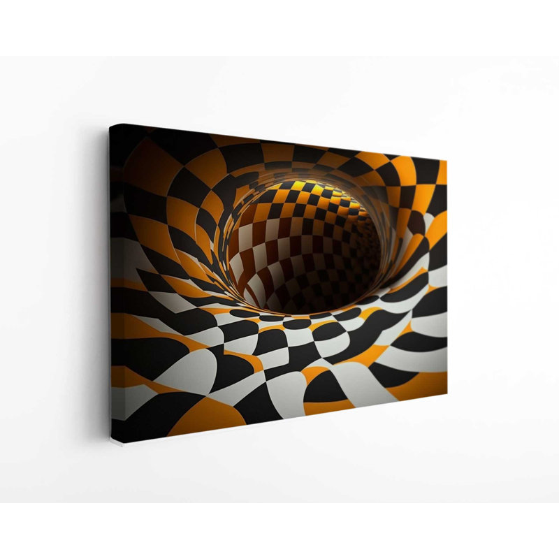Tunnel à carreaux illusion optique 3D, 20" H x 30" W