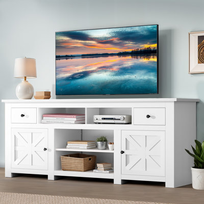 Kavita Vintage Style Media Console TV Console Media Center With Drawers and Charging Station