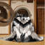  Tapis lavable Alaskan Malamute Dogs-1832933410
