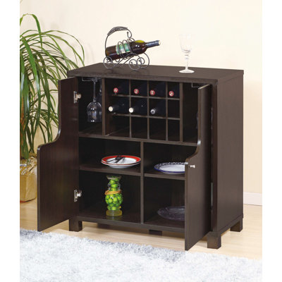 Armoire à vin Cocoa rouge avec deux portes Porte-bouteilles de vin amovible