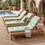 Chaise longue en bois d'acacia avec ensemble de coussins à 2 feuilles de noix de coco de 1,57 pouce, 4 positions réglables avec surface latérale plate, pour le bord de la piscine-129473024