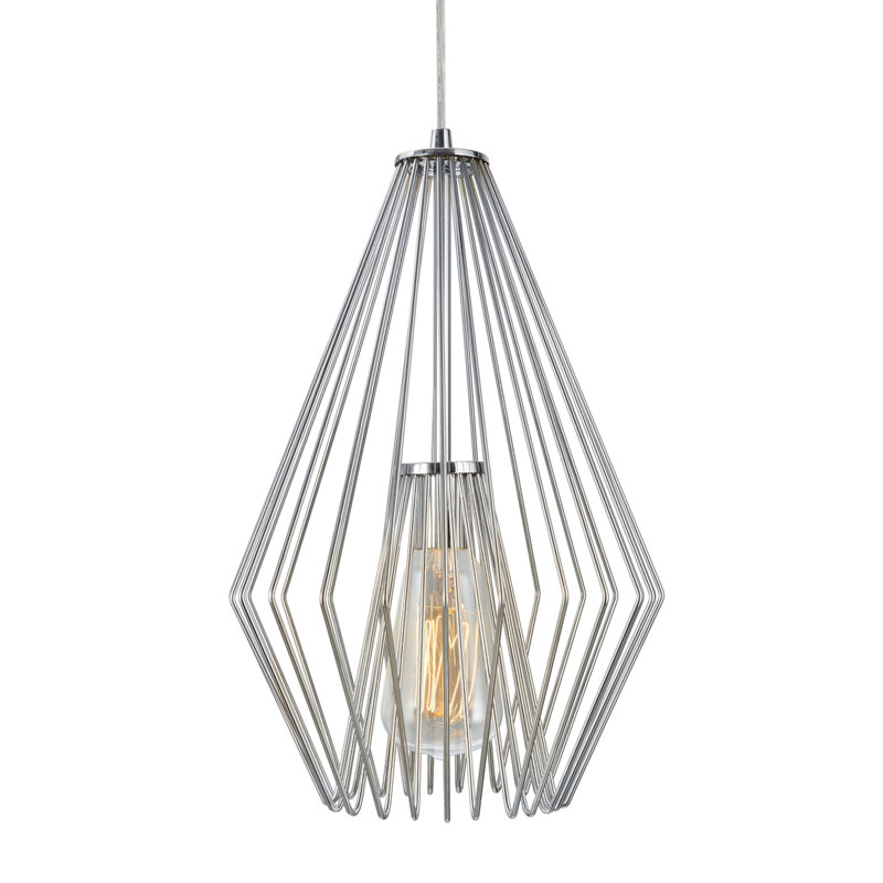 Luminaire suspendu géométrique 1 lumières simple Purdue, Chrome