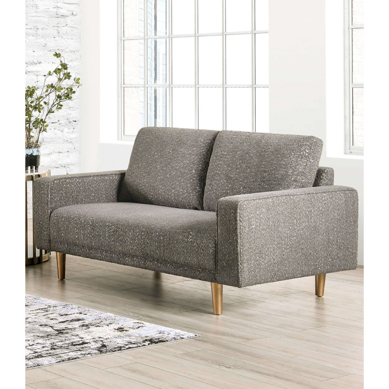 Causeuse l 63,4 po contemporaine, gris anthracite, Gris anthracite