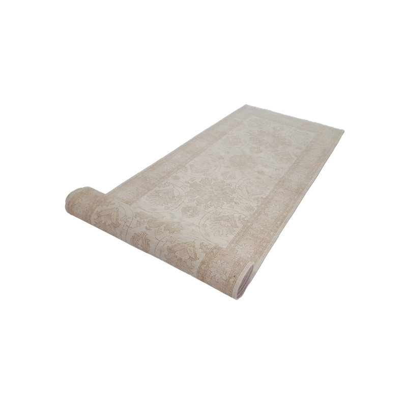 Daugherty Hand Knotted 4x19 Ivory Runner