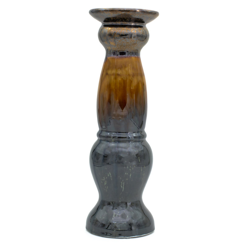 Patina Sienna Candle Holder, 14.25" H x 4.5" W x 4.5" D