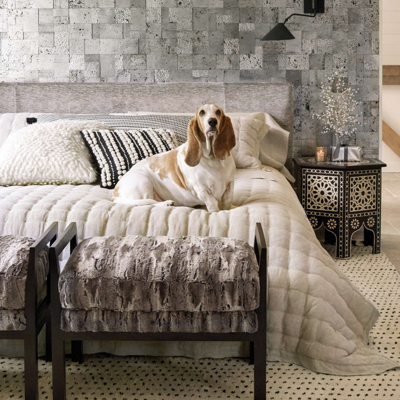 Lush Linen Puff, King Quilt, Natural