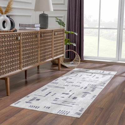 Julijana Abstract Machine Washable Cream Area Rug