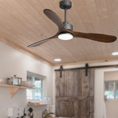 52" 3-Blade Standard Ceiling Fan with LED Lights Remote Control